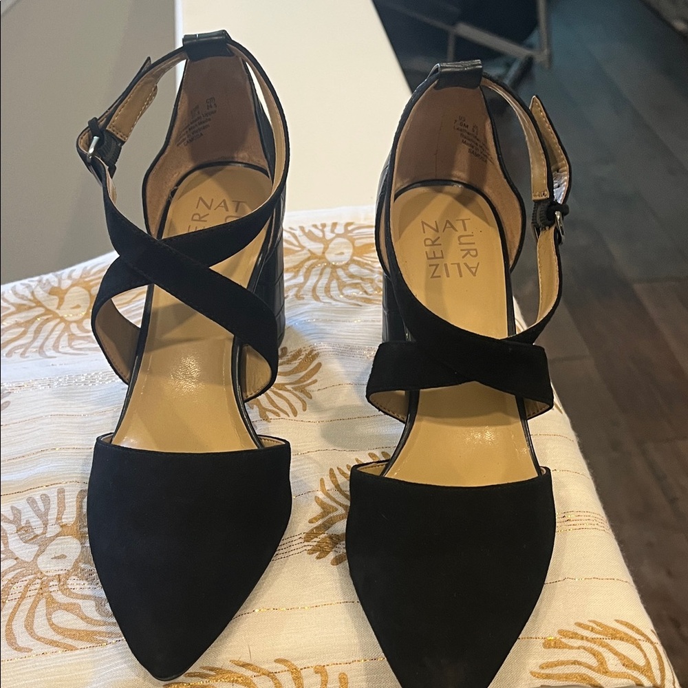 Naturalizer Black Heels with Ankle Straps